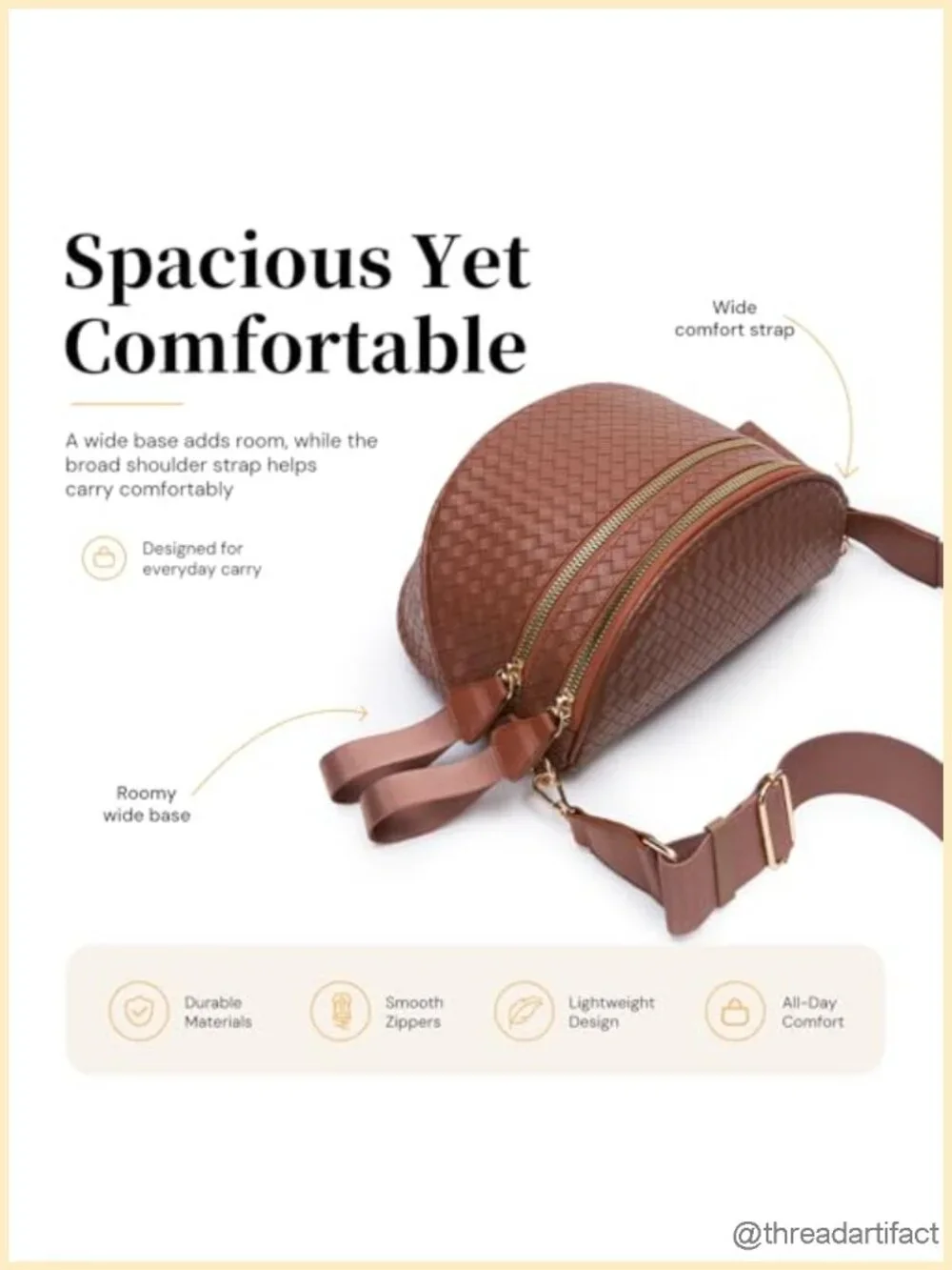 Woven Vegan Leather Crossbody Bag with Detachable Coin Purse